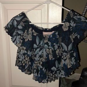 Strapless floral top